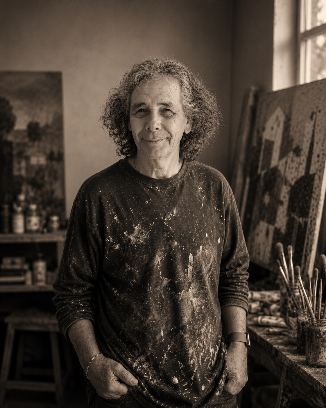 Portrait of Ran Green in his studio